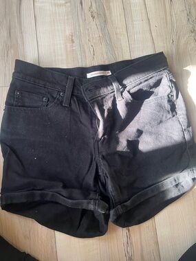 Levi's Black Women's Denim Shorts - Rolled Hem